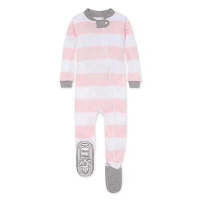 Spring Picks Organic Baby Zip Front Snug Fit Footed Pajamas