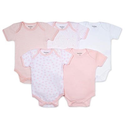 Details about   Burts Bees baby Pink White Striped Solid 2 pc Infant Girl Organic shirt bodysuit 