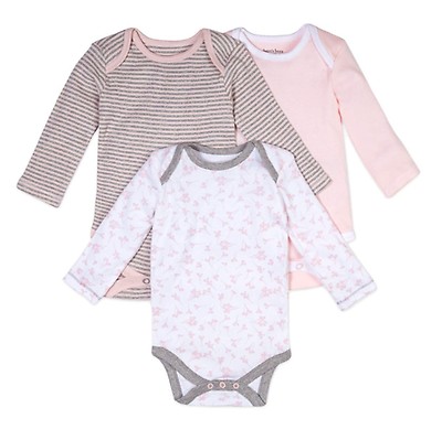 A-Bee-C Long Sleeve Organic Baby Bodysuits 3 Pack