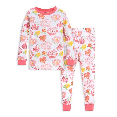 Rosy Spring Floral Snug Fit Organic Cotton Pajamas