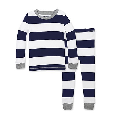 Details about   Burt’s Bees Baby Organic 2 Piece Family Pajamas Rugby Stripe 0-3M