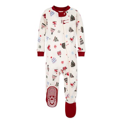 Blizzard Fair Isle Organic Baby Zip Up Footed Holiday Family Pajamas Burt S Bees Baby