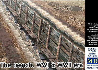 Master Box 1/35 Scale WWI British Infantry Figures - Unpainted Plastic Model Kit (5 Figures + Trench) - View #9