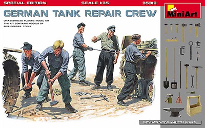 Kit Maquette Miniart 1:35 - Équipe De Réparation Allemande (German Repair Crew) - Réf. 35358 - Neuf
