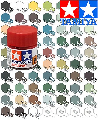 Tamiya Acrylic Paint Pot 10ml XF 1 to XF 86 Choose your colour Model Paint Jars