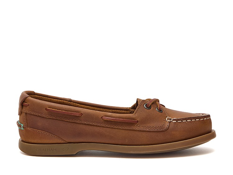 Payar Leather Dark Tan Boat Shoes Chatham Footwear