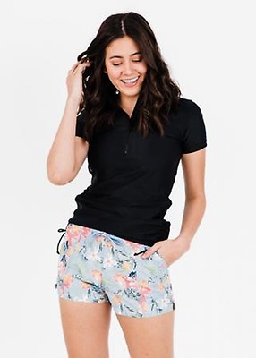 Half-Zip Adele Swim Top With Short Board Shorts