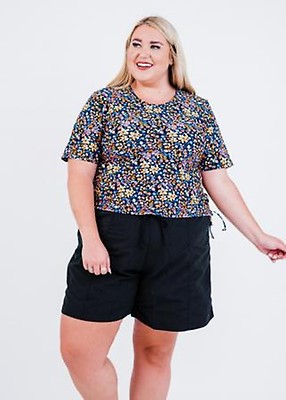 Plus Size Lena Swim Top With Above the Knee Board Shorts