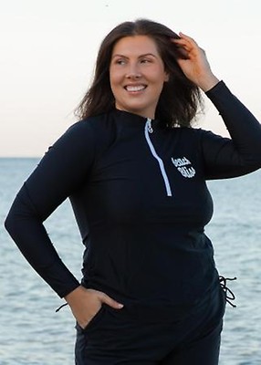 Plus Size Half-Zip Nora Swim Top