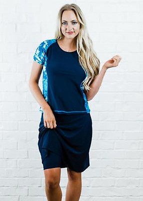 Loose Fit Adele Swim Top with Knee Length Swim Skort