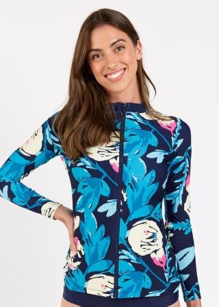 Full-Zip Nora Swim Top