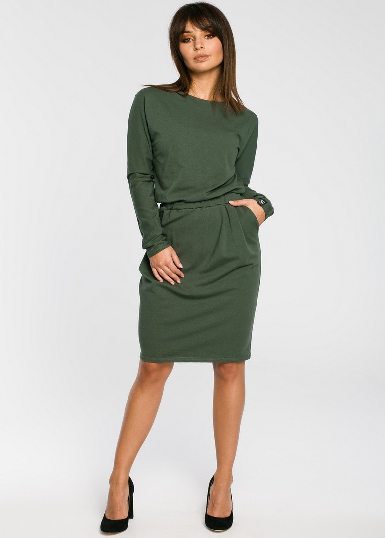 green fitted dress