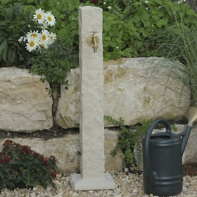 Outdoor Garden Technik Watering Post Standpipe Natural Stone Dark Granite 