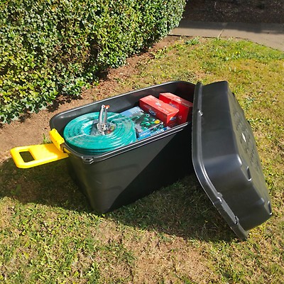 Plastic Storage Box 2 Wheels 190 Litres Extra Large - Black Heavy