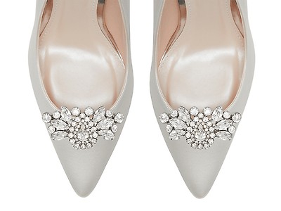 Dulcie, Ivory Satin Wedding Flat Shoes