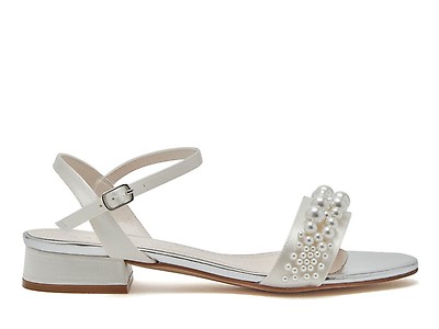 Dulcie, Ivory Satin Wedding Flat Shoes