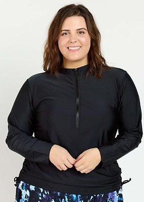 Plus Size Half-Zip Nora Swim Top