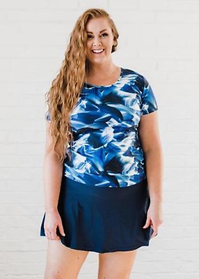 Plus Size Adele Swim Top With Flowy Swim Skort With Shorts