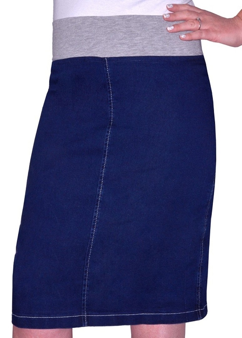 stretch waist denim skirt