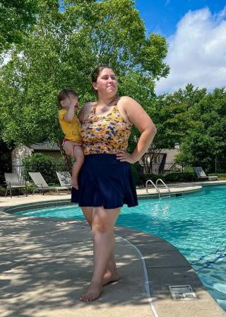 Plus Size Maya Swim Top With Flowy Swim Skort