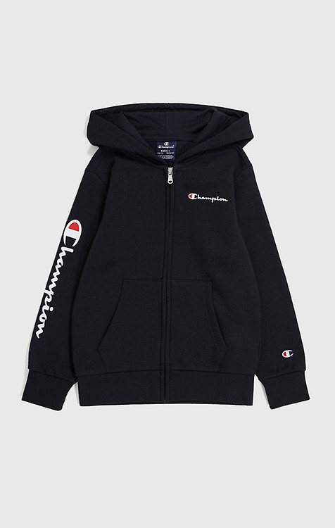 Champion Felpa Con Cappuccio Logo Piccolo Nero Bianco Donna - Acquista  online su Sportland