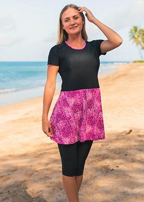 Vintage Swim Dress with Capri Swim Leggings