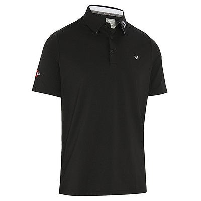 Callaway + CLUBHAUS S/S Polo ブラック　黒　M Callaway SwingTech Solid Polo - Caviar | GolfBox