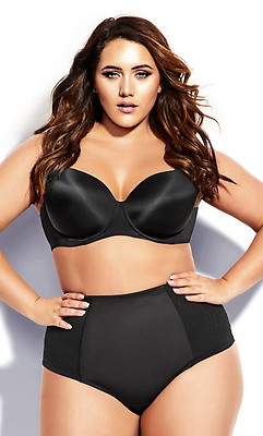 Women's Plus Size Black Smooth & Chic Control Brief