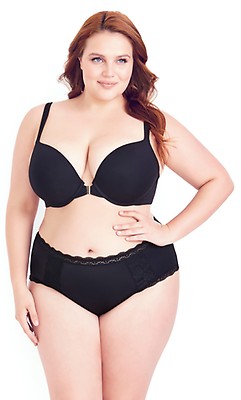 Women's Plus Size Basic Balconette Bra Black Contouring Concealed Underwire  Mesh Stretch Supportive