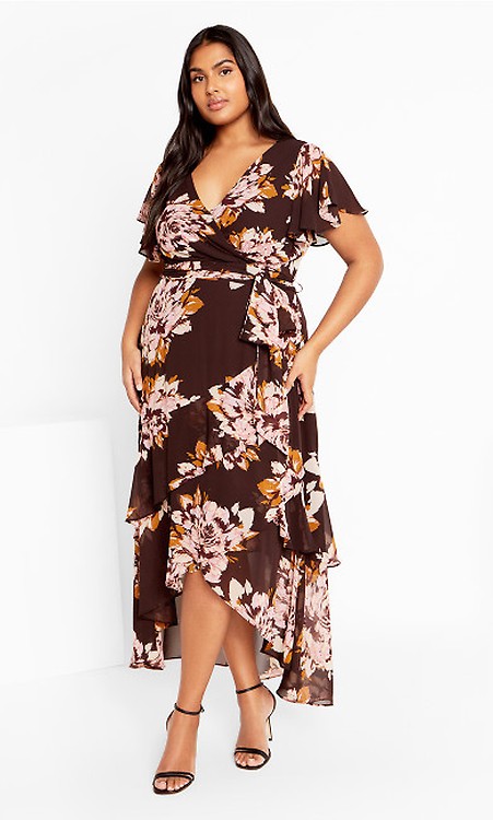 Women s Plus Size Plus Size Vintage Floral Dress black