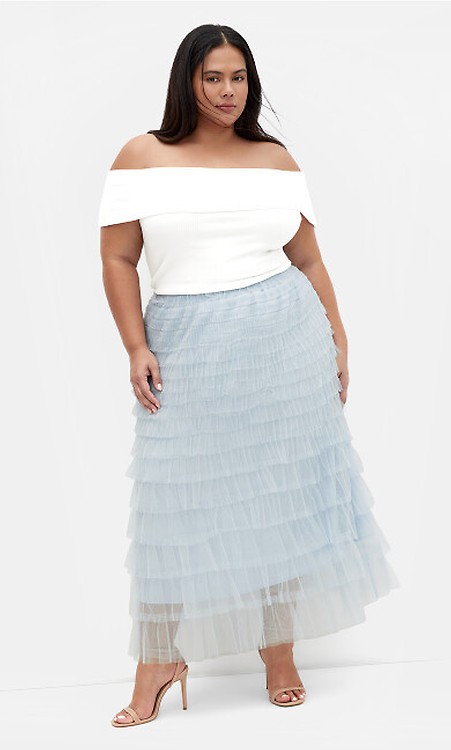 Women s Plus Size Plus Size Tulle Star Skirt quartz