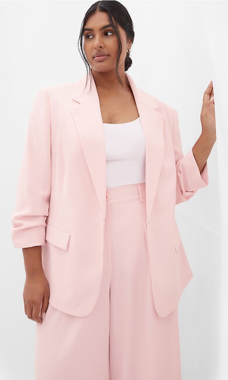 Women's Plus Size Abbie Baby Pink Blazer