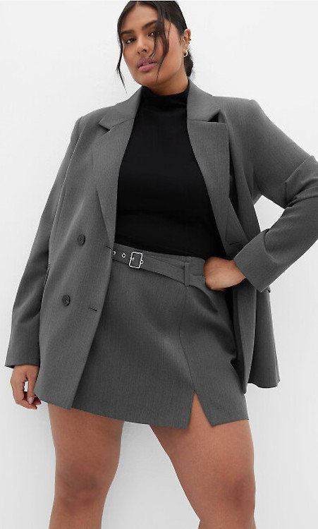 Women's Plus Size Dynamic Long Sleeve Skater Charcoal Dress