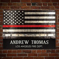 Thin Blue Line 8 x 12/" metal sign Honoring  police and sheriffs