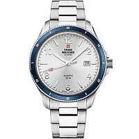 Swiss Military SMP36040.BPL12ARUB Orologio Uomo - Quarzo, Cassa Acciaio, Quadrante Bianco, Cinturino Silicone Nero