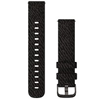22mm Black Leather and Rubber Watch Strap - S221296 - Fossil