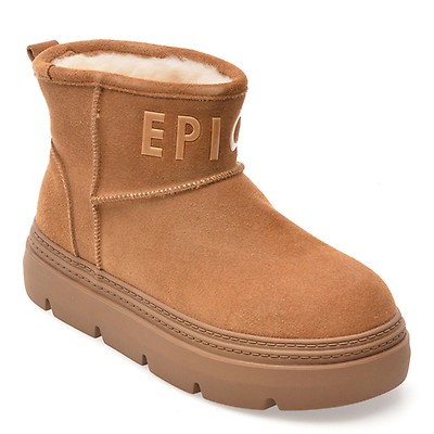 Ghete EPICA maro, 2063, din piele intoarsa | Tezyo Romania