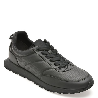 Pantofi sport BOSS negri, 7841, din material textil si piele