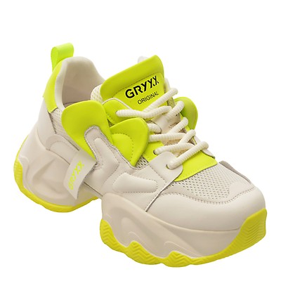 Pantofi sport GRYXX albi, 5958, din piele naturala | Tezyo Romania