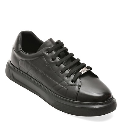 Pantofi sport SKECHERS alb-negru, HOTSHOT, din piele naturala