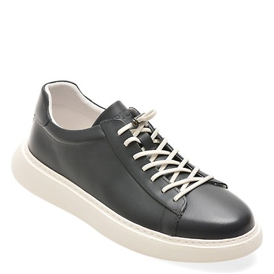 Pantofi sport SKECHERS alb-negru, HOTSHOT, din piele naturala