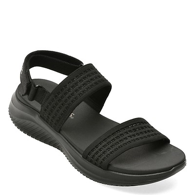 Sandale SKECHERS negre, D LUX WALKER, din material textil | Tezyo