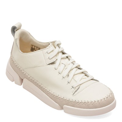 Pantofi sport CLARKS albi, TRIGENIC 2 FLEX, din piele naturala