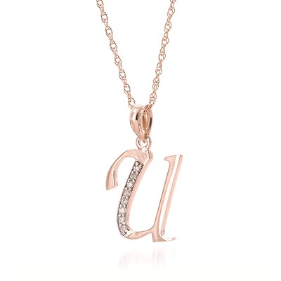Diamond Pendant Necklace 0.04ctw in 9ct Rose Gold | QP Jewellers