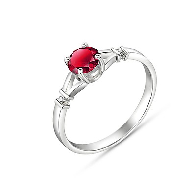 Silver ring with ruby on sale stone