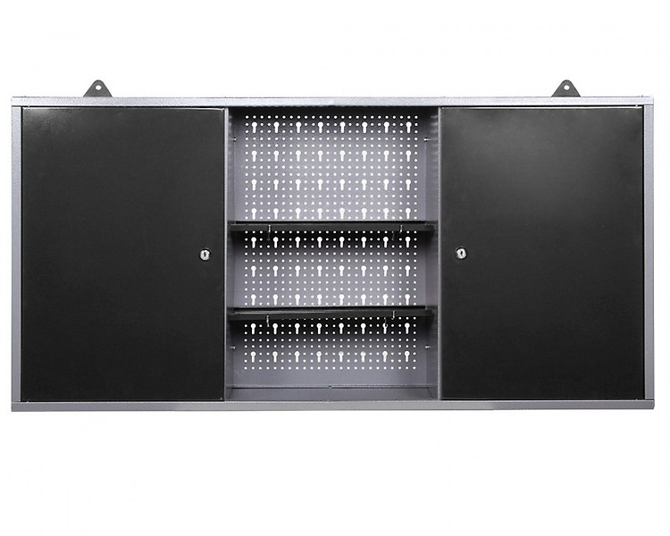 Armario Doble Metálico colgante de pared con estantes, con casilleros 2 llaves