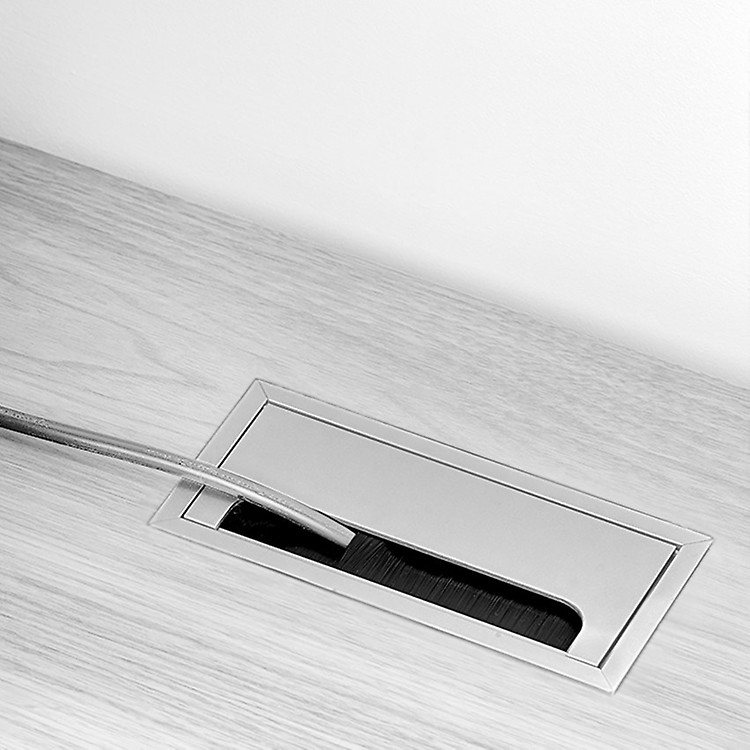 color gris 1 pasacables de escritorio para montaje en bordes de mesa de plástico 19 mm 