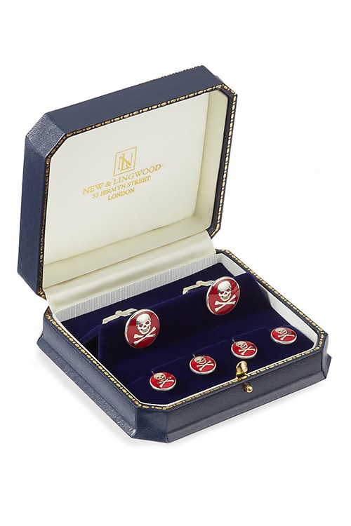 Skull & Crossbones Silver Studs and Cufflinks Set Skull & Crossbones Silver Studs and Cufflinks Set