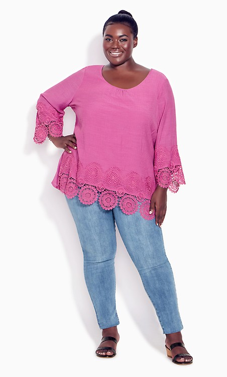 plus size crochet lace top