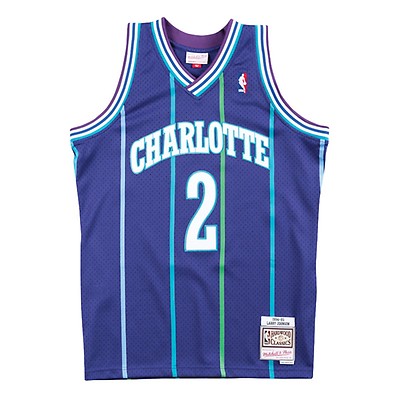 LARRY JOHNSON #2 Charlotte Hornets Champion Throwback Jersey Size 44 Vintage  90s